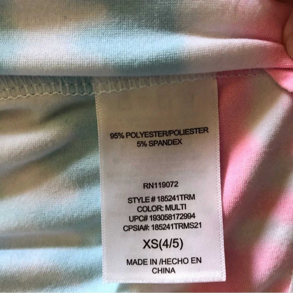 Trolls sleeveless rainbow striped dress in size XS